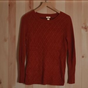 J.Crew Small Petite Red Diamond Knit Crewneck Sweater